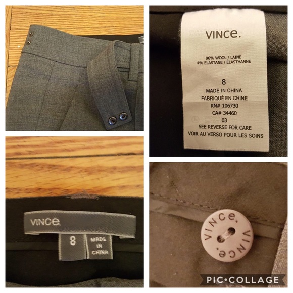 VINCE  nwot cropped  gray wool  ankle pants - Picture 6 of 6